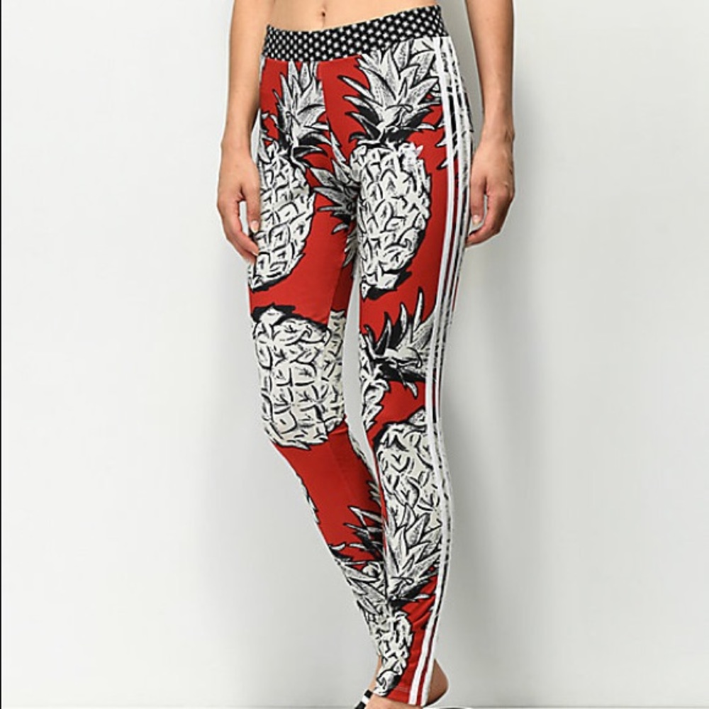 RARE Adidas‼️1 LEFT‼️ farm red pineapple leggings - Picture 2 of 8
